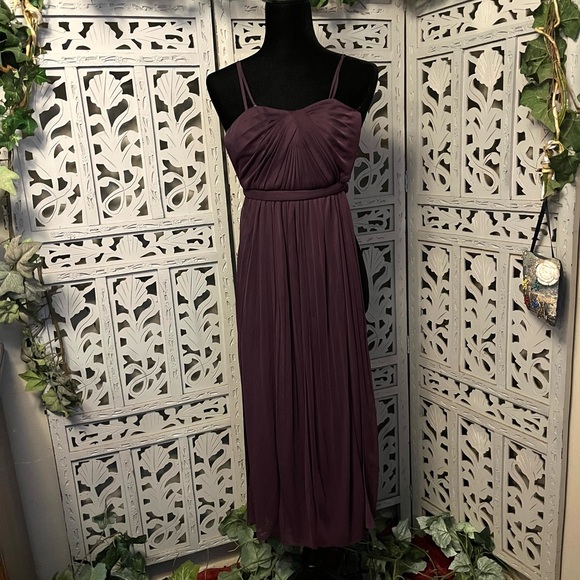 David's Bridal Other - GIRLS DAVIDS BRIDAL BEAUTIFUL PLUM PURPLE SPAGHETTI STRAPS LONG FORMAL DRESS
